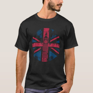 London Big Ben Union Jack Vintage britische Flagge T-Shirt