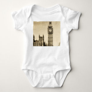 London Big Ben: Vintage Ansicht Baby Strampler