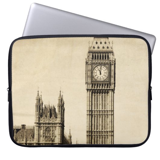 London Big Ben: Vintage Sicht Laptopschutzhülle (Vorderseite)