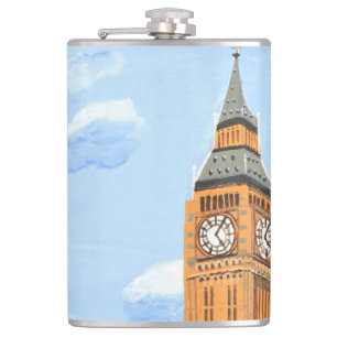 London Big Ben Vinyl Wrapped Flask Flachmann