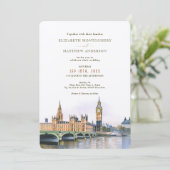 London Big Ben Westminster Bridge Wedding Einladung (Stehend Vorderseite)