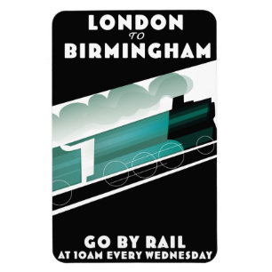 London bis Birmingham Train poser Postcard Magnet