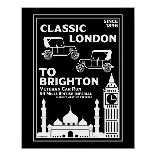 London bis Brighton Veteran Car Run Poster (Vorderseite)