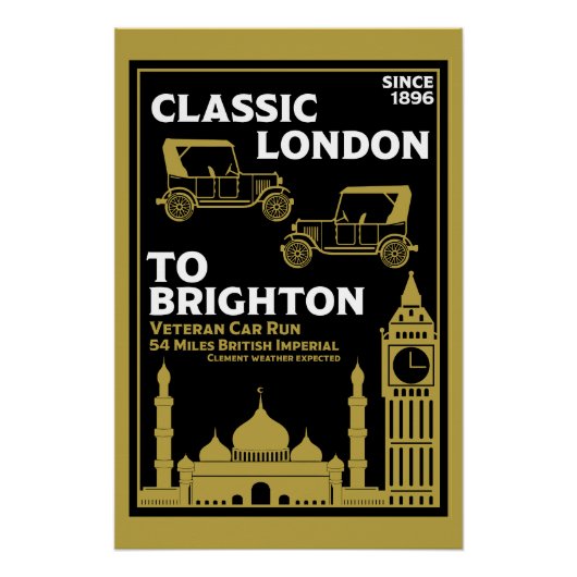 London bis Brighton Veteran Car Run Poster (Vorderseite)