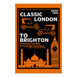 London bis Brighton Veteran Car Run Poster