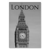 London Black and White Big Ben Wedding Tischnummer (Rückseite)