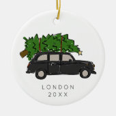 London Black Cab Christmas Tree Taxi Foto Keramik Ornament (Vorne)