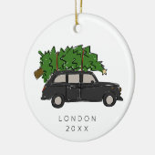 London Black Cab Christmas Tree Taxi Foto Keramik Ornament (Links)