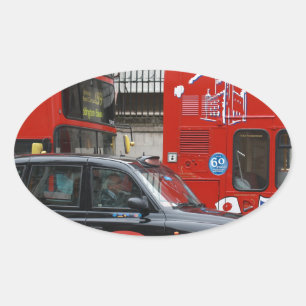 London Black Cab Taxi Ovaler Aufkleber