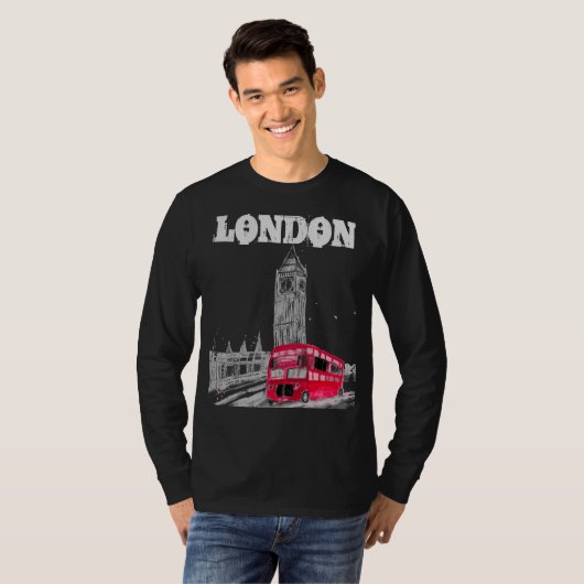 London Black Modern England Großbritannien T-Shirt (Vorne ganz)