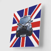 London Black Taxi Cab Quadratische Wanduhr (Winkel)