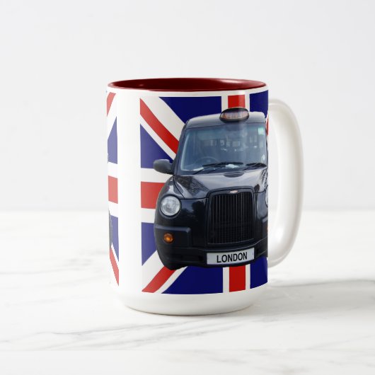 London Black Taxi Zweifarbige Tasse (VorderseiteRechts)
