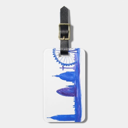 London Blau Gepäckanhänger (Vorderseite vertikal)