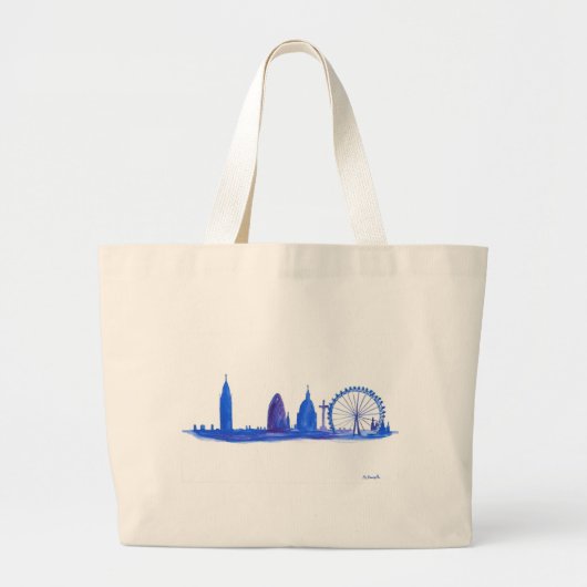 London Blau Jumbo Stoffbeutel (Vorne)