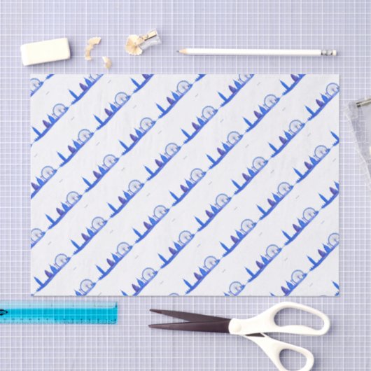 London Blue England Musterskyline Cool Trendy Seidenpapier (Handwerk)