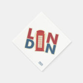 London Blue Red Custom Serviette (Ecke)
