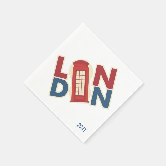 London Blue Red Custom Serviette (Ecke)