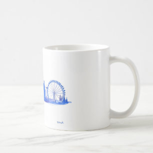 London Blue Skyline Water Color England Modern Kaffeetasse