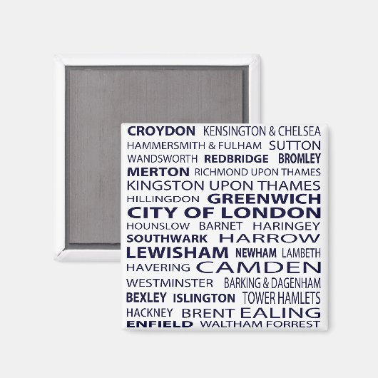 London Boroughs Magnet (weiß) (Vorderseite/Rückseite)