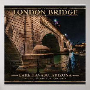 London Bridge bei Nacht Poster