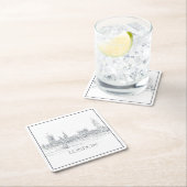 London Bridge Big Ben London Skyline Zeichnend Rechteckiger Pappuntersetzer (Vor Ort)