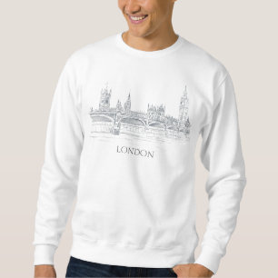 London Bridge Big Ben Pen und Tinte Zeichnend Sweatshirt