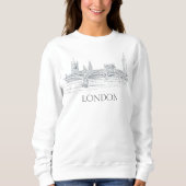 London Bridge Big Ben Skyline Pen und Ink Sketch Sweatshirt (Vorderseite)