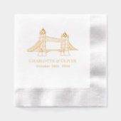 London Bridge England UK Couple Wedding Name Dat Servietten Mit Folie (Vorderseite)