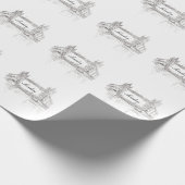 London Bridge grau zeichnend Muster Geschenkpapier (Ecke)
