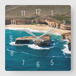 London Bridge Great Ocean Road Air Quadratische Wanduhr