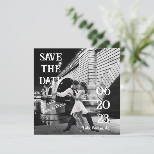 London Bridge Lake Havasu, Az. Save The Date Einladung (Stehend Vorderseite)