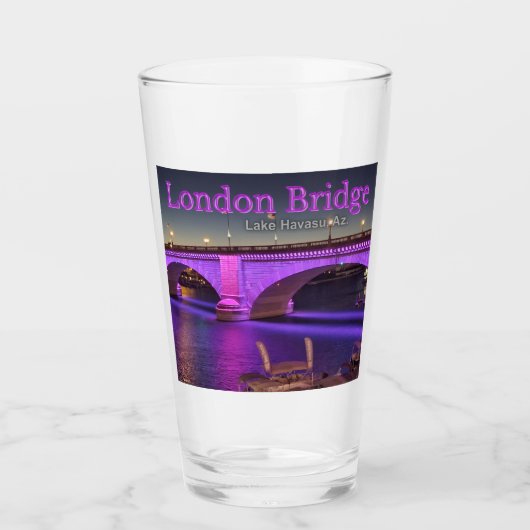London Bridge Lit Up mit lila Lichtern! Glas (Vorderseite)