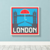 London Bridge mit Umbrella Leinwanddruck (Insitu (Holzboden))
