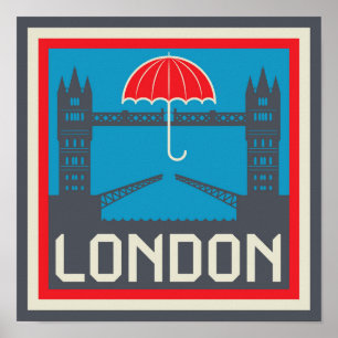 London Bridge mit Umbrella Poster