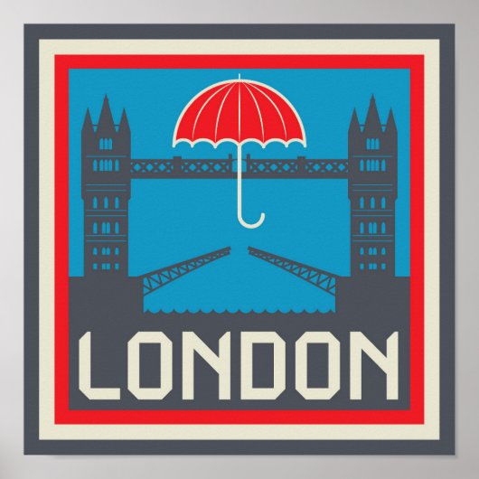 London Bridge mit Umbrella Poster (Vorne)