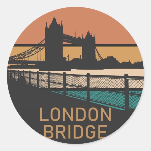 London Bridge Runder Aufkleber (Vorderseite)