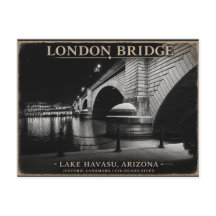London Bridge Schwarz & Weiß Nacht