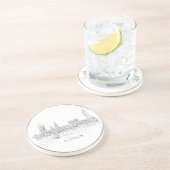 London Bridge und Big Ben Iconic Skyline Sketch Getränkeuntersetzer (Seite)