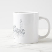 London Bridge und Big Ben Iconic Skyline Sketch Jumbo-Tasse (Rechts)