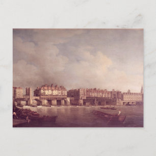 London Bridge vor der Veränderung im Jahr 1757 Postkarte