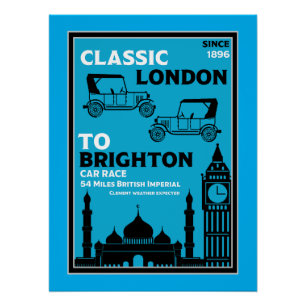 London Brighton Oldtimer-Autorallye Poster