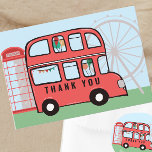 London British Bus Geburtstag Vielen Dank Dankeskarte<br><div class="desc">Diese Londoner Geburtstagsparty Dankeskarten sind perfekt für Kinder Geburtstagspartys! Mit einer lustigen Hand illustrierten Doppeldecker-Party-Bus,  Riesenrad und Telefonkabinen-Grafik sind diese eine Art.</div>