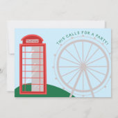 London - British Bus zum Geburtstag Einladung (Rückseite)