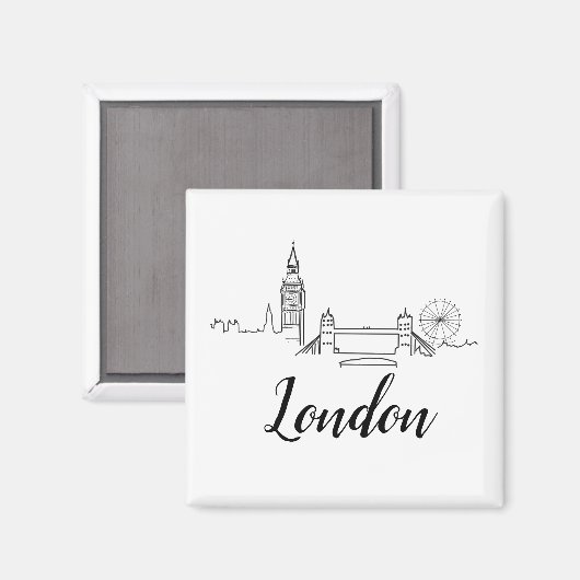 London British Illustration Magnet (Vorderseite/Rückseite)