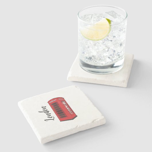 London British Red Phone Booth Steinuntersetzer (Seitenansicht)