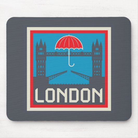 London-Brücke mit Regenschirm Mousepad (Vorne)