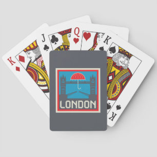 London-Brücke mit Regenschirm Spielkarten