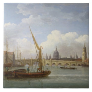 London-Brücke, mit St Paul Kathedrale in den Di Fliese