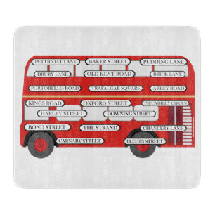 London Bus & berühmte Straßennamen Schneidebrett