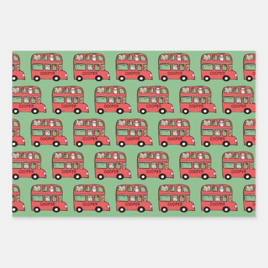 London Bus Birthday Geschenkpapier Set (Vorderseite 2)